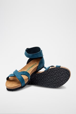 Sandalias de nobuk Milano - Azul marino - Diseño estrecho