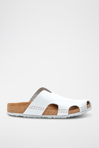 Zuecos de piel Trudi - Blanco - Diseño ancho