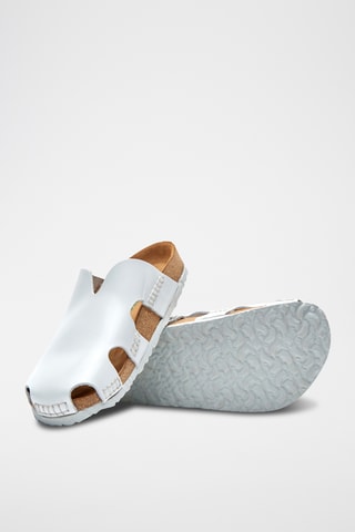 Zuecos de piel Trudi - Blanco - Diseño ancho
