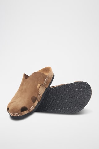 Zuecos de nobuk Trudi - Beige - Diseño ancho