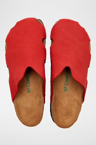 Zuecos de nobuk Trudi - Rojo - Diseño ancho
