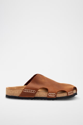 Zuecos de piel Trudi - Marrón - Diseño ancho