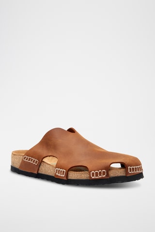 Zuecos de piel Trudi - Marrón - Diseño ancho