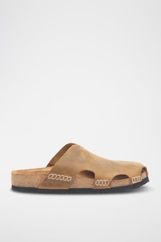 Zuecos de piel Trudi - Beige - Diseño ancho