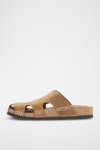 Zuecos de piel Trudi - Beige - Diseño ancho