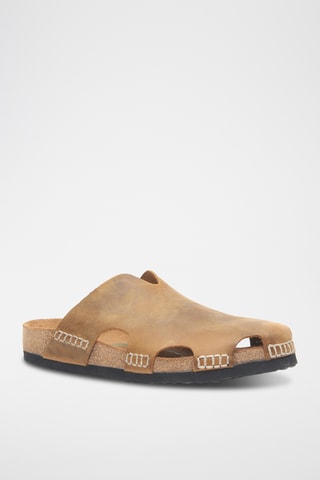 Zuecos de piel Trudi - Beige - Diseño ancho