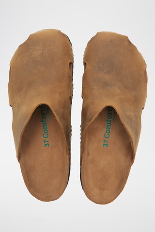 Zuecos de piel Trudi - Beige - Diseño ancho