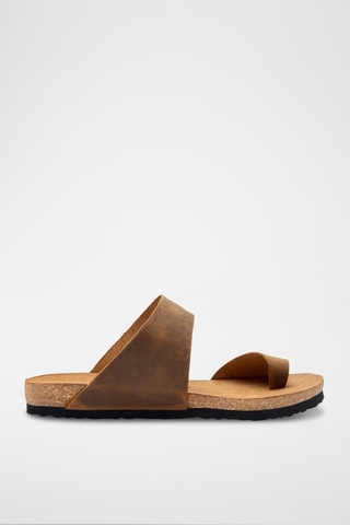 Sandalias de piel Nicole - Marrón claro - Diseño estrecho