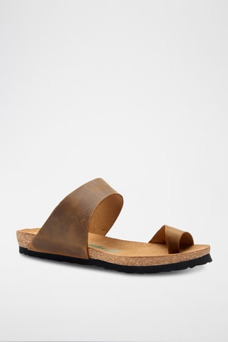 Sandalias de piel Nicole - Marrón claro - Diseño estrecho