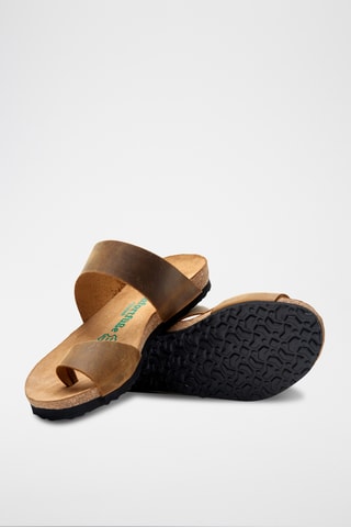 Sandalias de piel Nicole - Marrón claro - Diseño estrecho