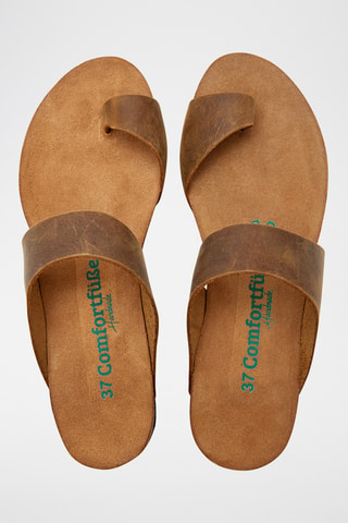 Sandalias de piel Nicole - Marrón claro - Diseño estrecho