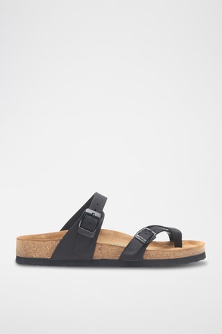 Sandalias de nobuk Nadja - Negro - Diseño ancho