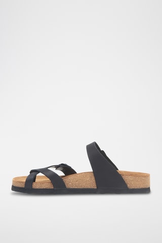 Sandalias de nobuk Nadja - Negro - Diseño ancho