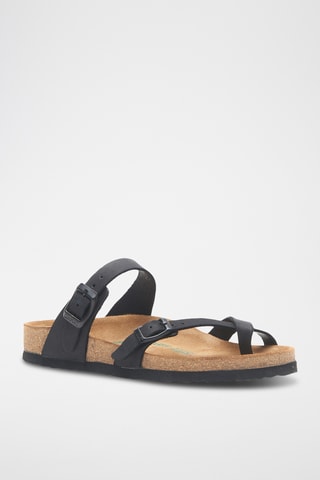 Sandalias de nobuk Nadja - Negro - Diseño ancho