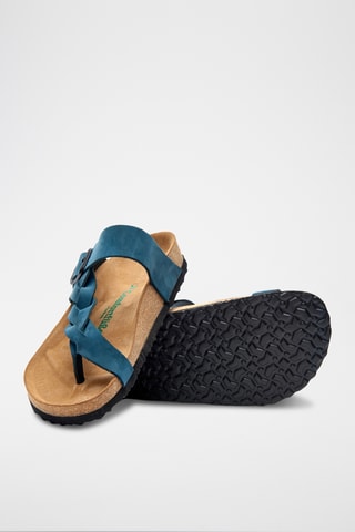 Sandalias de nobuk Gisel - Azul marino - Diseño ancho