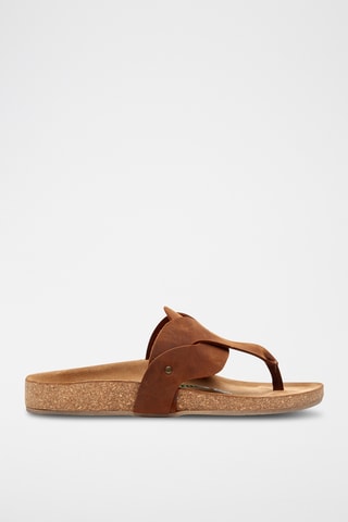 Sandalias de piel Silvia - Marrón - Diseño ancho