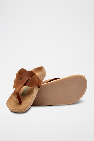Sandalias de piel Silvia - Marrón - Diseño ancho