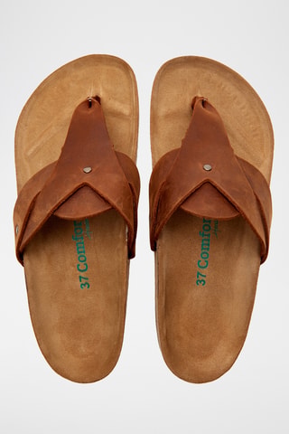 Sandalias de piel Silvia - Marrón - Diseño ancho