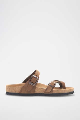 Sandalias de nobuk Nadja - Marrón - Diseño ancho
