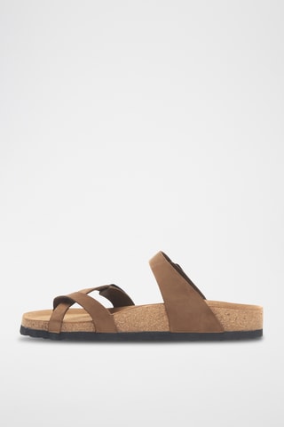 Sandalias de nobuk Nadja - Marrón - Diseño ancho