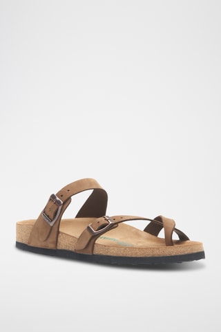 Sandalias de nobuk Nadja - Marrón - Diseño ancho