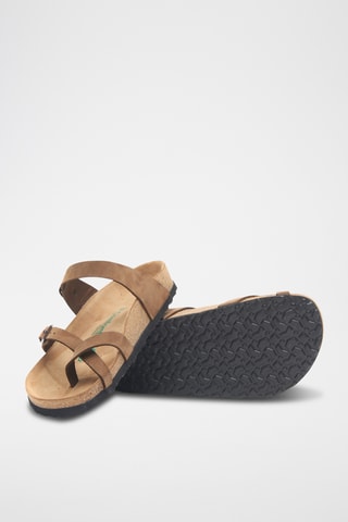 Sandalias de nobuk Nadja - Marrón - Diseño ancho