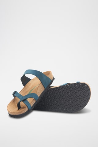 Sandalias de nobuk Nadja - Azul marino - Diseño ancho