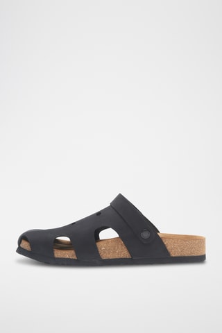 Zuecos de nobuk Tata - Negro - Diseño ancho