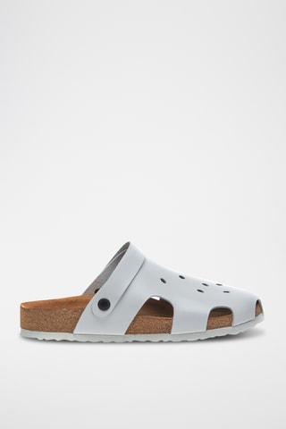 Zuecos de piel Tata - Blanco - Diseño ancho