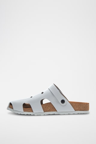Zuecos de piel Tata - Blanco - Diseño ancho