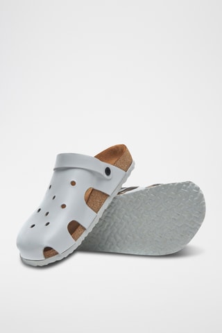 Zuecos de piel Tata - Blanco - Diseño ancho