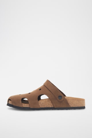 Zuecos de nobuk Tata - Marrón - Diseño ancho