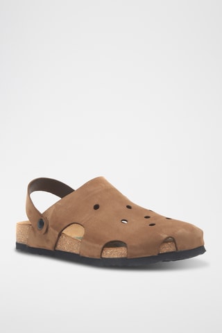 Zuecos de nobuk Tata - Marrón - Diseño ancho