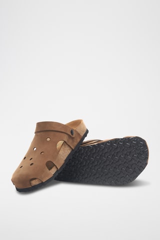Zuecos de nobuk Tata - Marrón - Diseño ancho