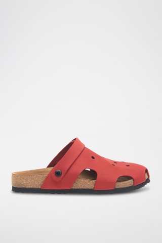 Zuecos de nobuk Tata - Rojo - Diseño ancho