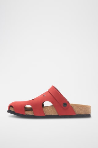 Zuecos de nobuk Tata - Rojo - Diseño ancho
