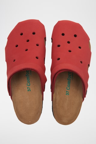 Zuecos de nobuk Tata - Rojo - Diseño ancho