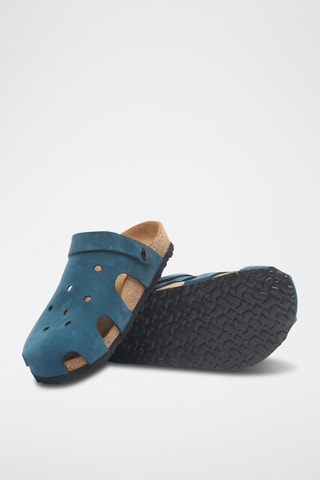 Zuecos de nobuk Tata - Azul marino - Diseño ancho