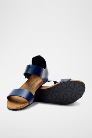 Sandalias de piel napa Occa - Azul marino - Diseño estrecho