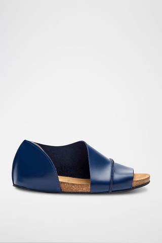 Sandalias de piel napa Lina - Azul marino - Diseño estrecho