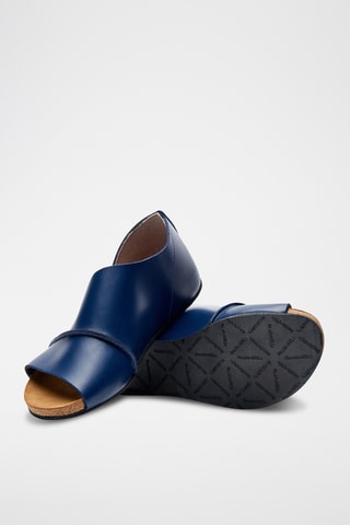 Sandalias de piel napa Lina - Azul marino - Diseño estrecho