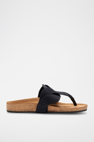 Sandalias de nobuk Silvia - Negro - Diseño ancho