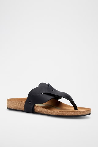 Sandalias de nobuk Silvia - Negro - Diseño ancho
