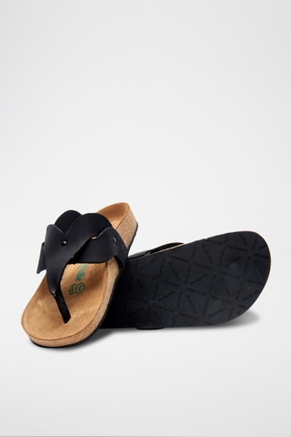Sandalias de nobuk Silvia - Negro - Diseño ancho