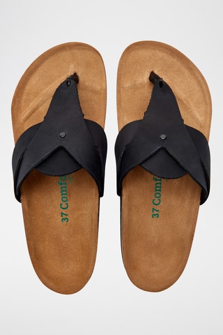 Sandalias de nobuk Silvia - Negro - Diseño ancho