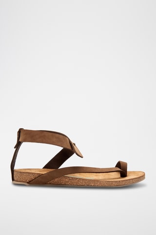 Sandalias de nobuk Sara - Marrón - Diseño estrecho