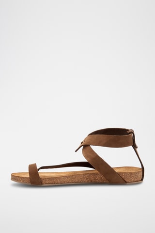 Sandalias de nobuk Sara - Marrón - Diseño estrecho