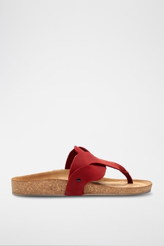 Sandalias de nobuk Silvia - Rojo - Diseño ancho
