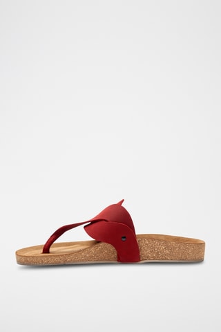 Sandalias de nobuk Silvia - Rojo - Diseño ancho