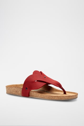 Sandalias de nobuk Silvia - Rojo - Diseño ancho